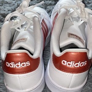 PEACH STRIPE ADIDAS SHOES